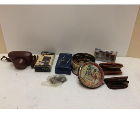 A quantity of vintage wears including cameras, tins, etc 