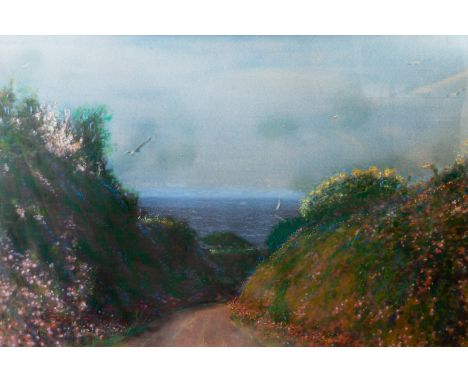 Harold Riley (British, b.1934), Spring Lane, Guernsey, mixed media - print on canvas board with handpainted embellishment, un