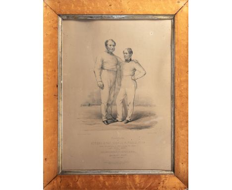 Cricket - C. Cousens after Felix, c.1847, 'Portraits of Alfred Mynn Esq. and N. Felix, Esq., taken just previous to their pla