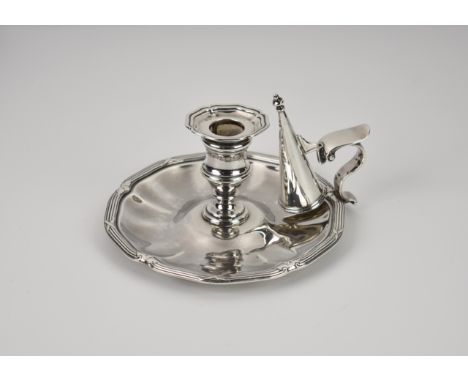 A William IV silver chamberstick by Paul Storr, London 1837, also marked with retailer's mark, 'Storr & Mortimer', the urn fo