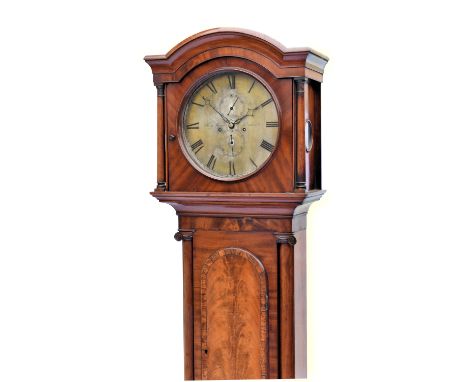 An early 19th century Scottish mahogany longcase clock, by Hay Mercer of Aberdeen, c.1830, the signed, silvered circular bras