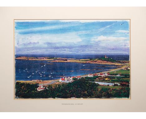 Harold Riley (British, b.1934), 'Rocquaine Bay, Guernsey', mixed media - print with handpainted embellishment, signed to prin