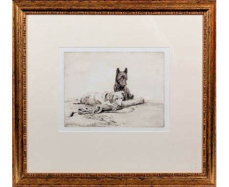 George Soper RE (British, 1870-1942), Caddy; Black and white, drypoint etchings a pair, the first signed in pencil, 5 7/8 x 6