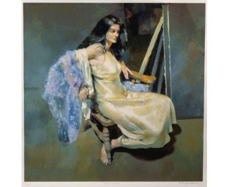 Robert Oscar Lenkiewicz (British, 1941-2002), Esther Seated, limited edition print No. 145/475, 25¼ x 25¼in. (65 x 65cm.), si
