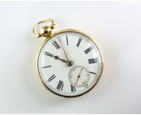 A George IV 18ct gold key wound fusee verge open face pocket watch, hallmarked London 1824, the movement signed Loudan, Grt. 