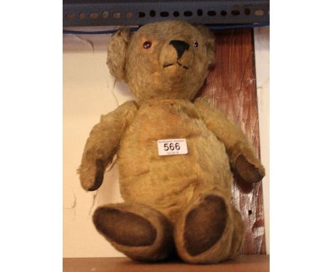 Straw filled vintage teddy bear