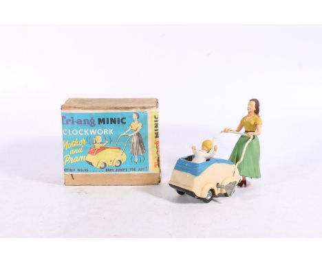 Triang Mini clockwork Mother and Pram automaton model, boxed.&nbsp; 