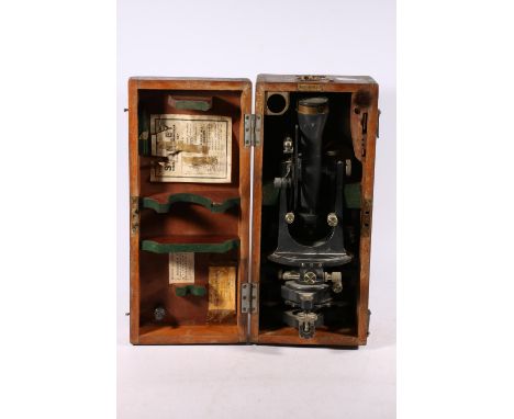 Stanley of London surveyors theodolite, stamped '47003' in original wooden case. 