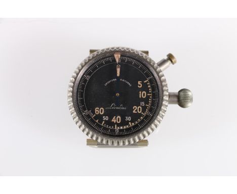 WWII Leonidas 'Cronografa A Ritorno' military issue bomber's bomb timer chronograph, case diameter 58mm.&nbsp; 