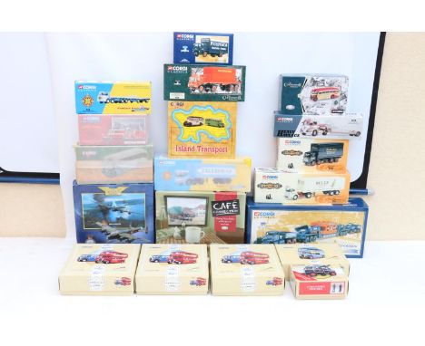 Nineteen Corgi diesast model vehicles and sets including 55201 Pickfords, 97741 Island Transport, 33302 Western, 22502 MacBra