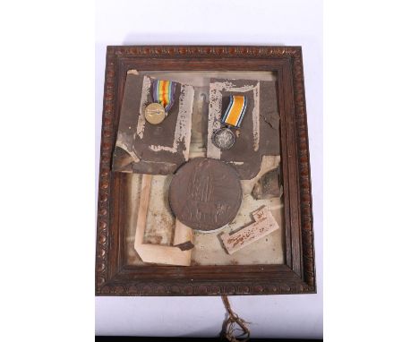 Medals of 292157 Private Peter Melville of the Royal Highlanders (Black Watch) comprising WWI war medal and Victory medal [29