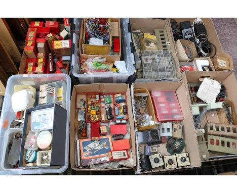A vast collection of Trix Twin Railway TTR OO gauge model railway rolling stock and layout accessories including 680 Weltrol 