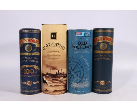 Four bottles of single malt Scotch whisky including OLD PULTENEY Navigator 46% abv 70cl, OLD PULTENEY 12 year old 40% abv 70c