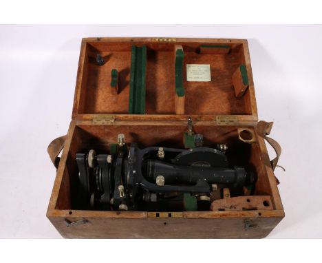 Stanley of London The Eltham surveyors theodolite stamped '55191LA' in original wooden case. 