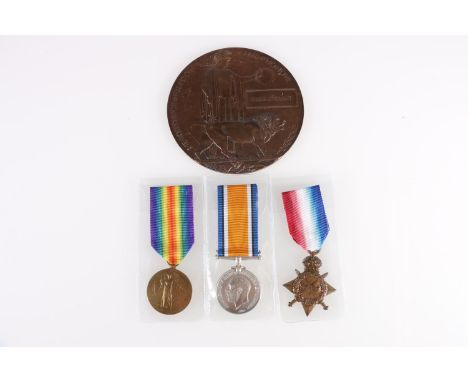 Medals of 856 Private William Grant of the 10th Battalion Highland Light Infantry including WWI war medal, Victory medal and 