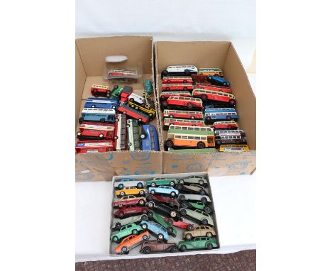 Diecast model vehicles including early Dinky number series cars to include Lagonda, Hillman Minx, Rover 75, Ford Escort, 164 