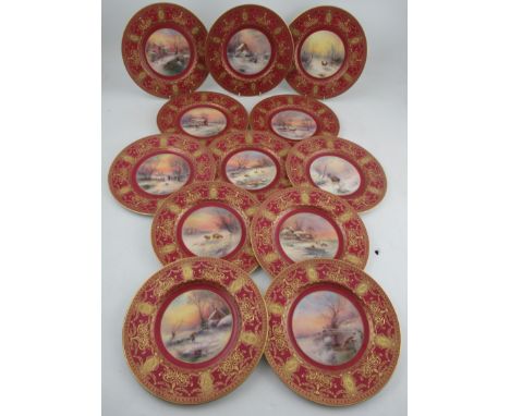 An important Royal Worcester service, made for the Kellogg’s family with a retailer mark for Ovington Bros, New York. Each pl