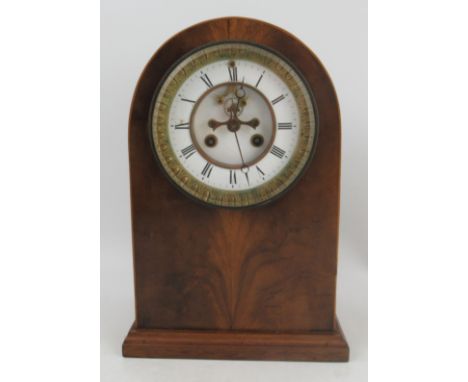 A 19th century mahogany cased mantel clock, with striking movement, height 12.5ins