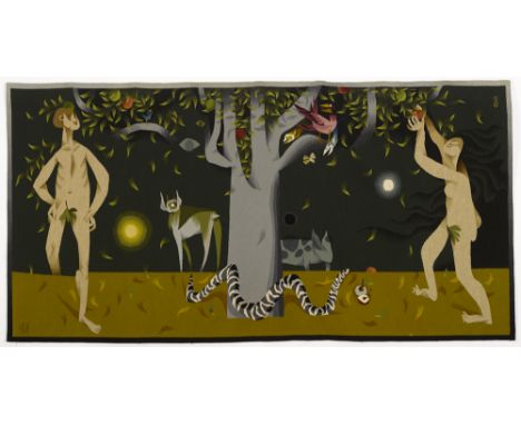 Louis le Brocquy HRHA (1916-2012)  ADAM AND EVE IN THE GARDEN, 1951-1952  Aubusson Tapestry, Atelier Tabard Frères et Soeurs,