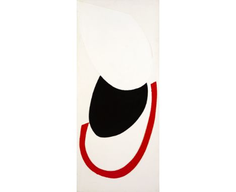 Sir Terry Frost RA (British, 1915-2003) SUSPENDED FORMS TRIPTYCH [RED, BLUE AND YELLOW], 1982 acrylic and collage on canvas; 