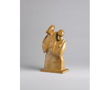 Frederick Edward McWilliam RA HRUA (1909-1992) MAN AND WIFE, 1934 sycamore wood; (unique) signed, titled and dated on undersi