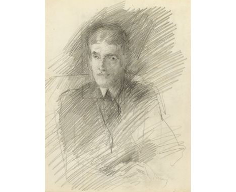 John Butler Yeats RHA (1839-1922)  "HARVEY"   pencil on card  inscribed lower right "Harvey"  Provenance:  Collection of Lady
