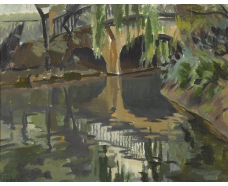 William John Leech RHA ROI (1881-1968) GREY BRIDGE, REGENT'S PARK, LONDON oil on panel signed lower left Collection of George