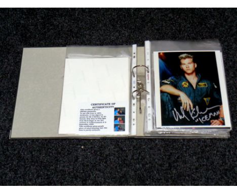 An album of signed photographs, various celebrities to include: Val Kilmer, the cast of Stargate Atlantis, the cast of Babylo