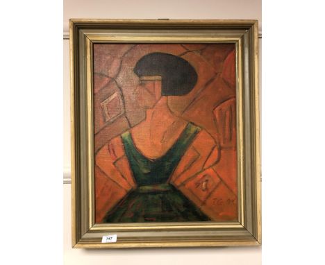 Continental school : Portrait of a lady, oil on canvas, 39 x 49 cm  
