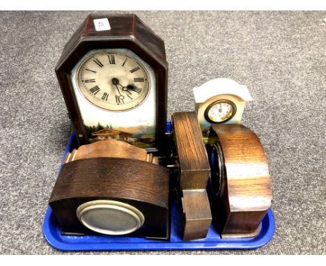 Six antique and later mantel clocks  