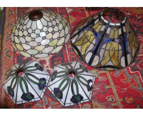 Lighting - faux mother of pearl light shades (8)