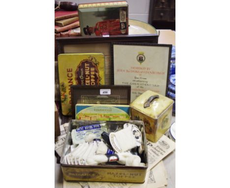 Boxes &amp; Objects - Local Interest - 1926 Saint Johns Ambulance certificate, frames, another; tools; late 19th/early 20th c
