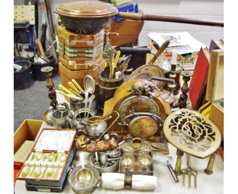 Boxes &amp; Objects - an early/mid 20th century concertina in original box; early 20th century mahogany mantel clock; barley 