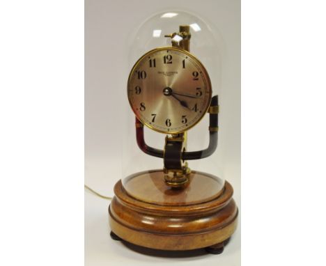 Bulle Clockette electric mantel clock, the 3.5" brass dial signed Bulle Clockette, Brevette, S.G.D.G., Patented, under a glas