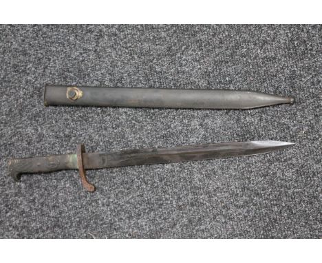 A copy of a Third Reich bayonet in scabbard