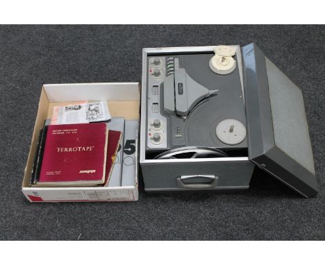 A Revox model G 36 reel to reel machine and reels, plus original instruction manual 