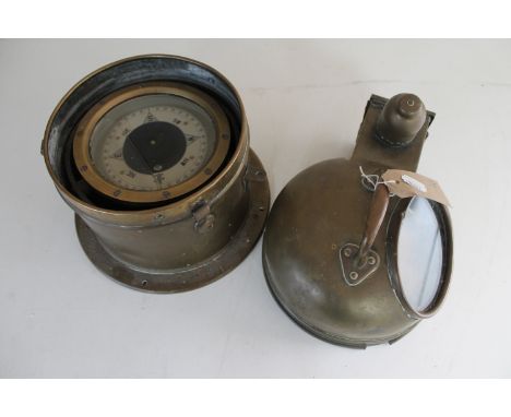 An antique brass pillar compass, patent number 183 number 102298