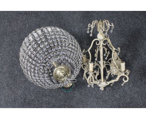 Two contemporary metal light fittings 