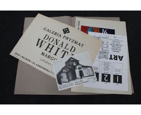 Donald James White : Galleria Pryzmat 1991 Donald White Exhibition Poster, monochrome lithograph,60 cm x 85 cm, together with