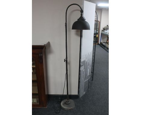 An early 20th century industrial gas lamp with converted fitting 