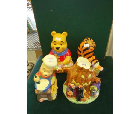 Walt Disney caricatures Cookie Jars and lids, each 12"-14" tall appertaining to Winnie the Poo, 1 modelled as Winnie the Poo 