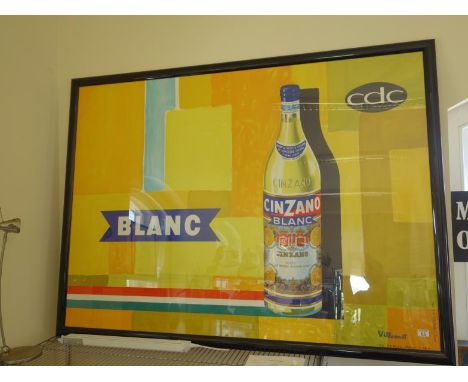 Bernard Villemot, c1963 a large f/g genuine lithograph poster, published by SA Corporate Paris c1963 title Cinzono-Blanc an i