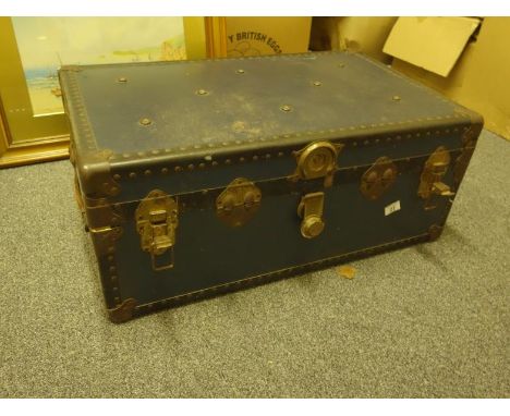 Storage trunk with carrying handles and cloth interior, c1960's 