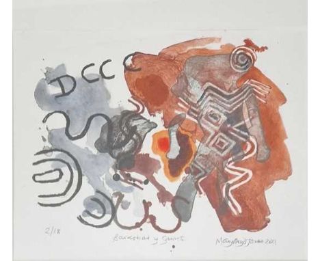 MARY LLOYD-JONES (b. 1934) limited edition (2/18) hand painted lithograph - entitled 'Barclodiad y Gawres', signed and dated 