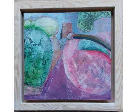 LISA HENDERSON pair of collages - 'East Portlemouth 2' and 'Rickham 1', both 25 x 25cms (2)Provenance: donated to aid City Ho