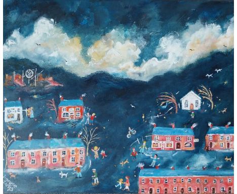 THERESE JAMES (b. 1959) acrylic on canvas - entitled 'Land of My Fathers', signed, 72 x 82cmsGallery Price: £1000Auctioneer's