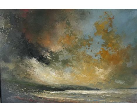 HUW RICHARDS EVANS (b. 1960) mixed media - 'Light Over Newgale', signed, 57 x 74cmsGallery Price: £2000Provenance: donated to