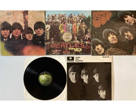 THE BEATLES - 60s UK STUDIO LPs. Neat pack of 5 x early/original UK 60s studio LPs. Titles are Rubber Soul (PMC 1267 -4/-4 mo