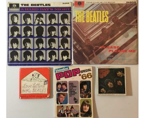 THE BEATLES - LP/REEL-TO-REEL/MEMORABILIA. Lovely mixed collection of 2 x LPs, 1 x Reel-To-Reel album and also including a 'V