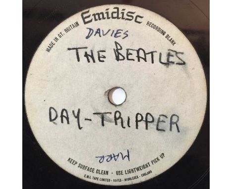 THE BEATLES - WE CAN WORK IT OUT/DAY TRIPPER - ORIGINAL UK EMIDISC 7" ACETATE RECORDING. So seldom seen original UK 7" Emidis